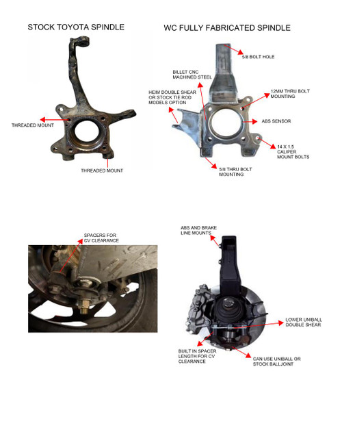 WC Toyota 4Runner (2003-2023) Fully Fabricated Spindle