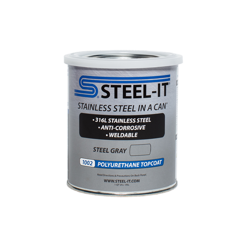 Steel-It Grey 1002 Polyurethane Anti-Rust Coating Weather, Abrasion And Corrosion Resistant - Quart