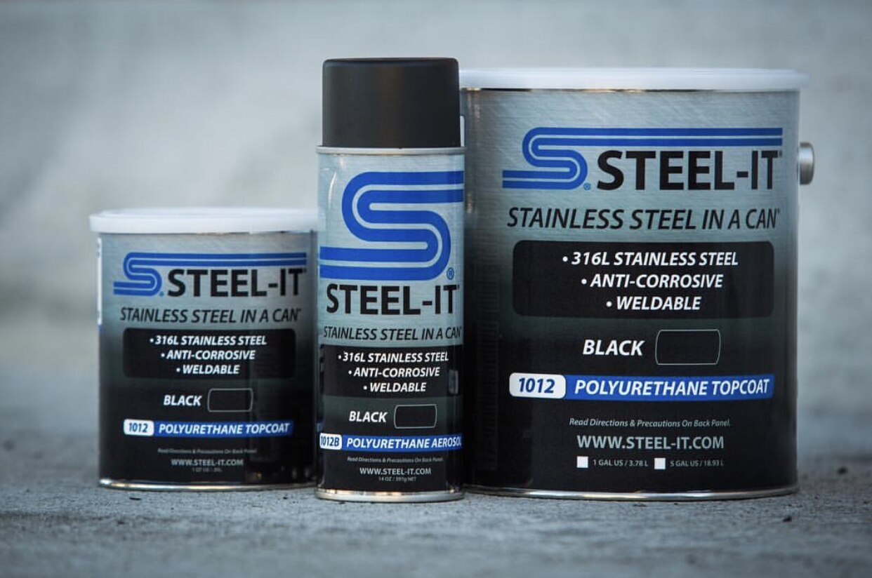 Steel-It Polyurethane Aerosol (Black 2-Pack), Stainless Steel in a Can  Protects Against Corrosion, Industrial Paint Coatings, Anticorrosion,  Heat/Wear Resistant, Weldable, Food Safe, Easy to Apply: :  Industrial & Scientific