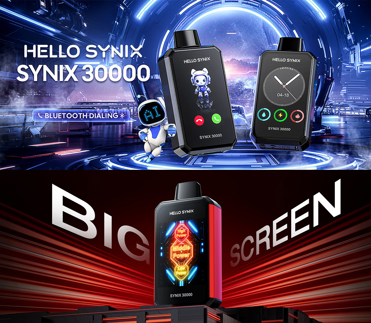 HELLO SYNIX 30,000 Puffs 0 Nicotine Disposable Vape | Shop N Vape