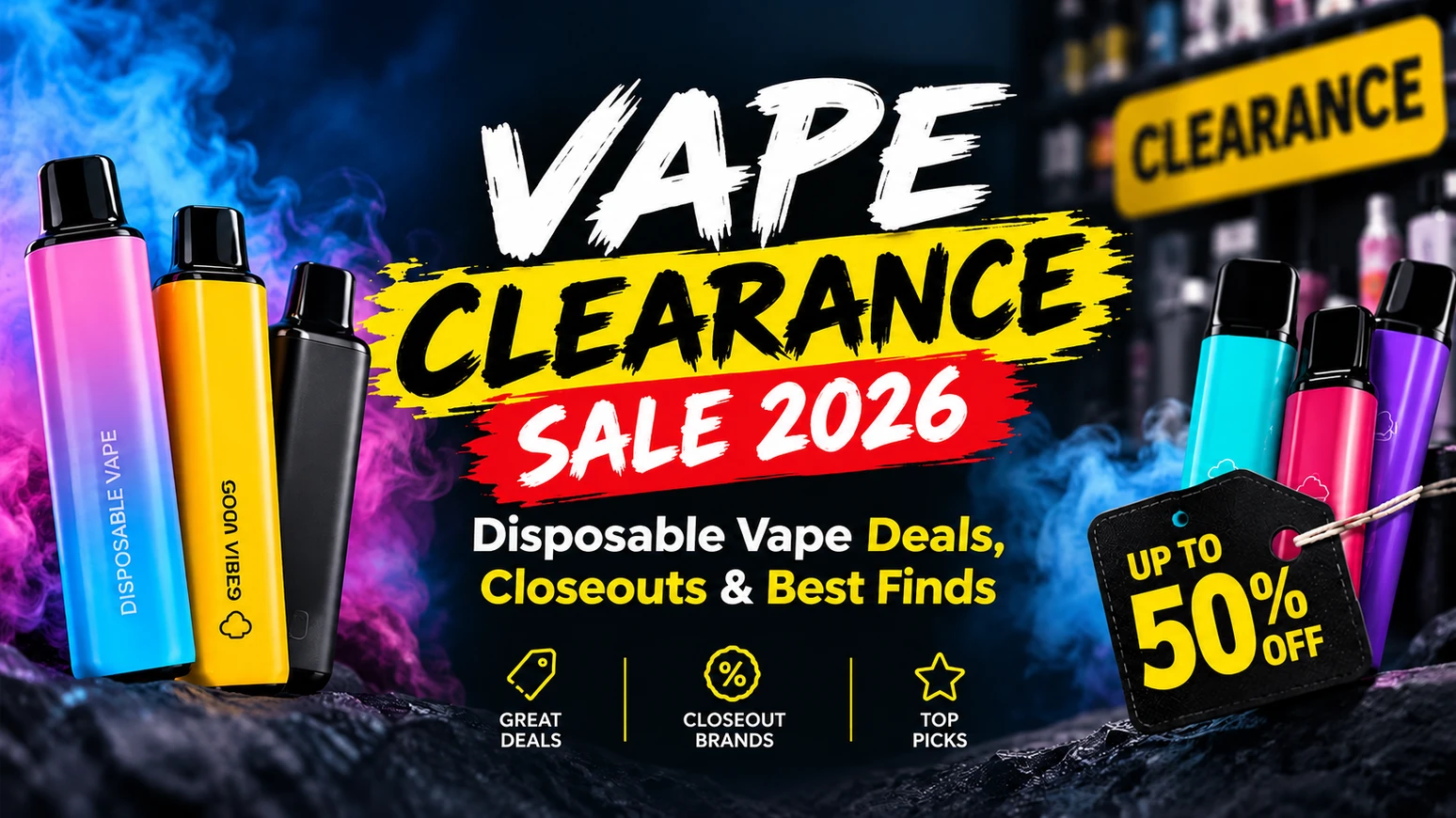 Vape Clearance Sale 2026: Disposable Vape Deals, Closeouts & Best Finds