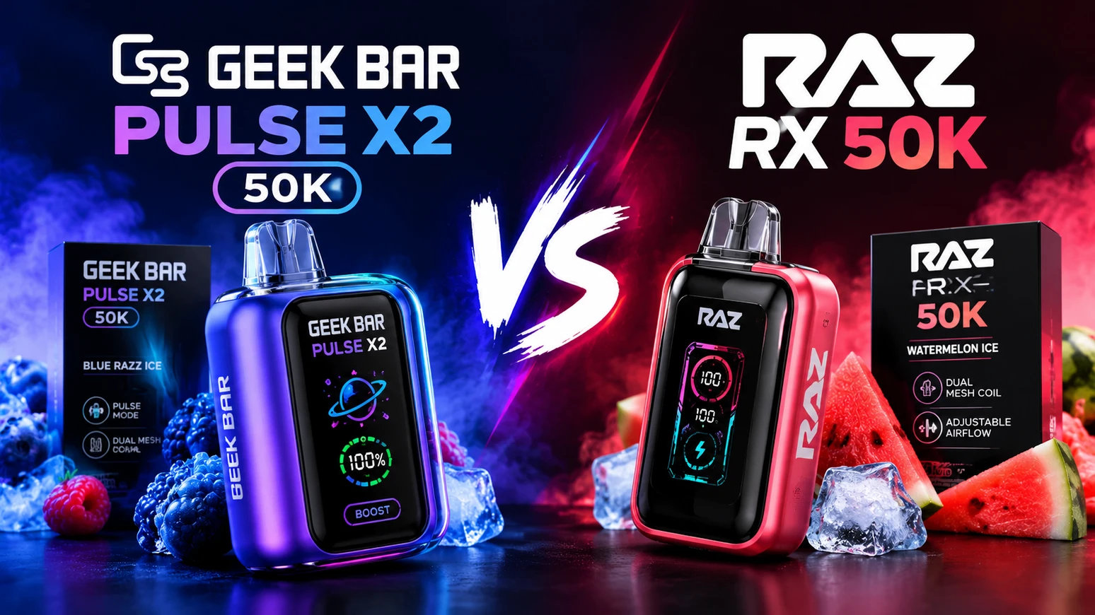 Geek Bar Pulse X2 50K vs RAZ RX 50K: What's the Difference?