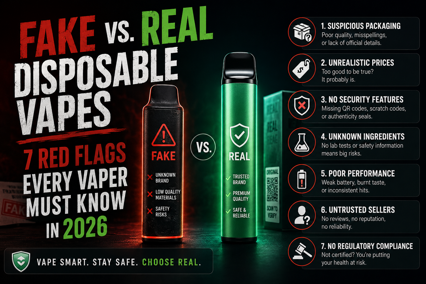 Fake vs Real Disposable Vapes: 7 Red Flags to Spot in 2026