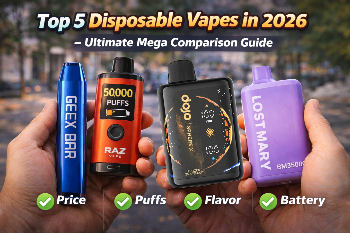 Top 5 Disposable Vapes in 2026 – Ultimate Mega Comparison Guide