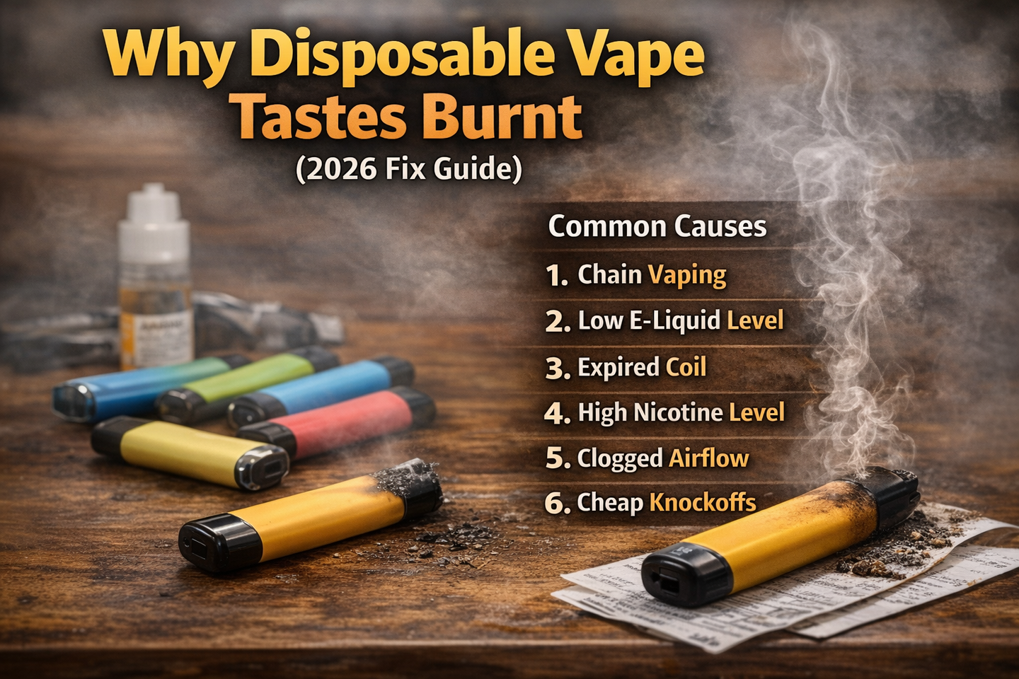 Why Disposable Vape Tastes Burnt (2026 Fix Guide)