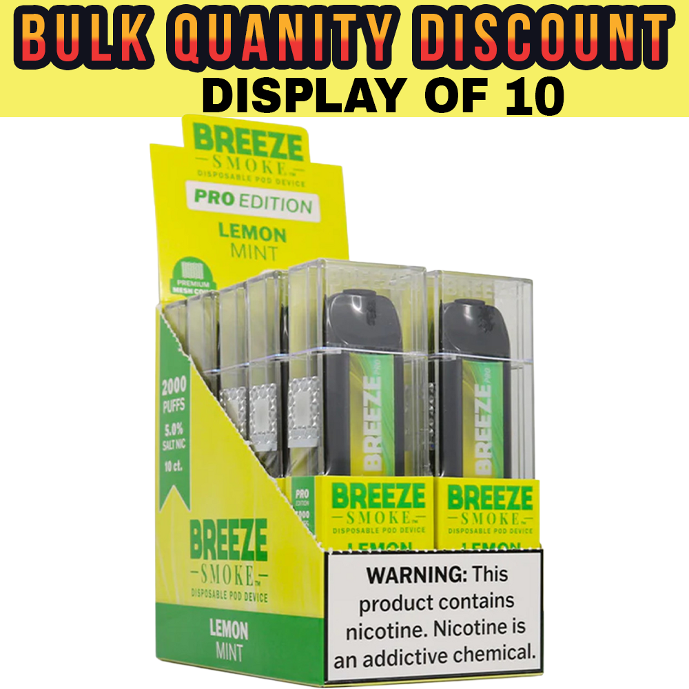 breeze pro vape - 10 pack price Breeze Smoke Pro 2000 Puffs Disposable Vape Pack of 10