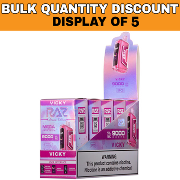 RAZ TN9000 9000 PUFFS– PACK OF 5