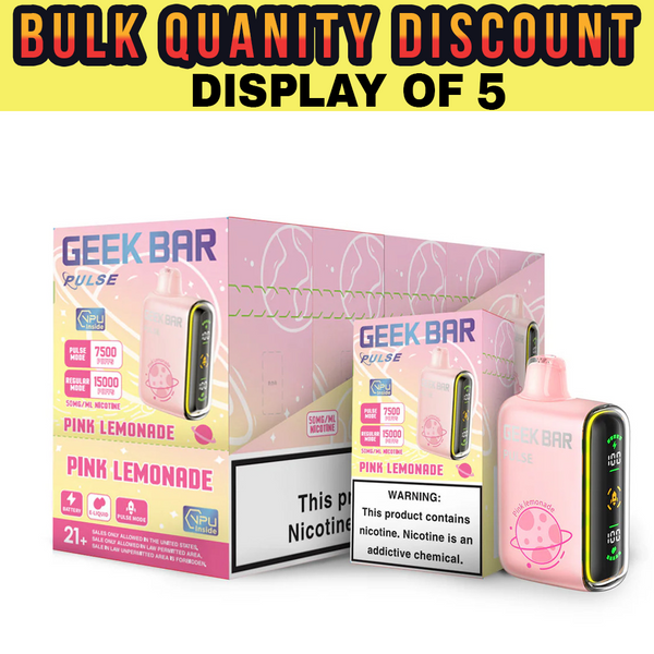 GEEK BAR PULSE 15,000 PUFFS - PACK OF 5