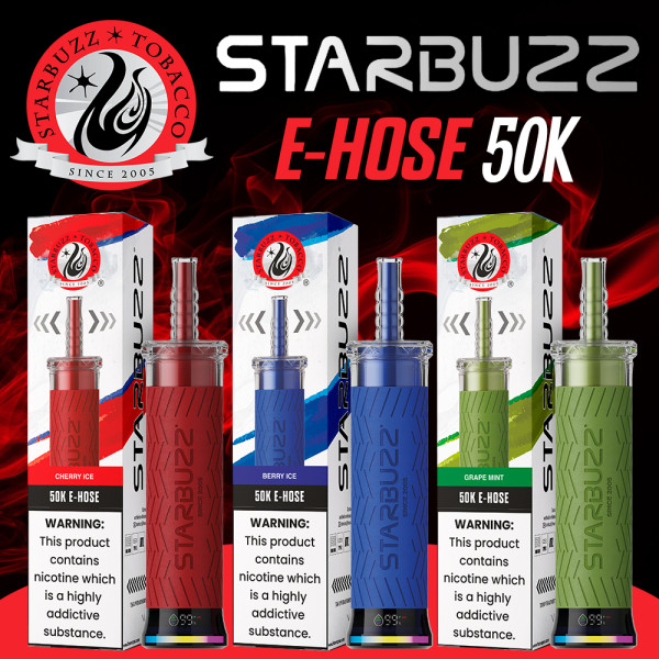 Front view of STARBUZZ eHose high-capacity disposable vape device