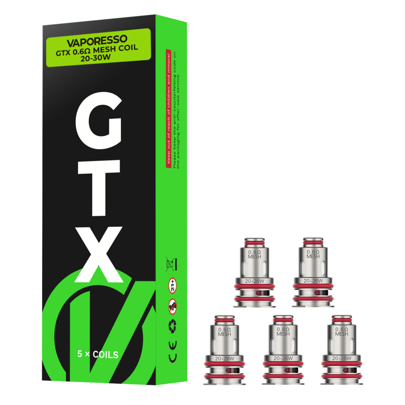 VAPORESSO GTX REPLACEMENT COILS - PACK OF 5