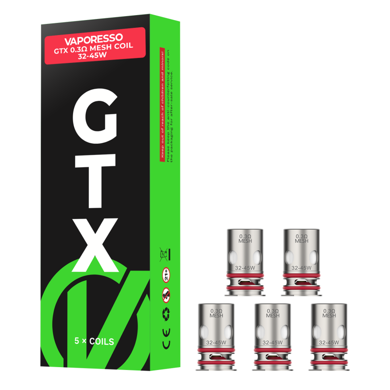 VAPORESSO GTX REPLACEMENT COILS - PACK OF 5