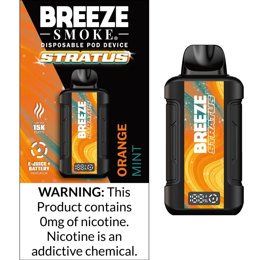 Breeze Stratus 15,000 puffs disposable vape device flavor collection