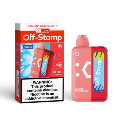 OFF STAMP X-CUBE 25,000 PUFFS 18ML DISPOSABLE VAPE - BANGIN' WATERMELON
