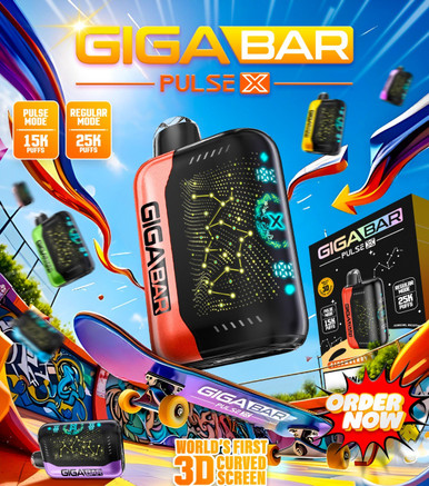 GIGA BAR PULSE X 25,000 PUFFS DISPOSABLE VAPE WITH SMART SCREEN | SHOP N  VAPE