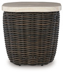 Kimora - Beige / Dark Brown - Square End Table