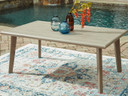 Cliff Trails - Beige - Rectangle Dining Table With Umbrella Option