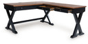 Wildenauer - Brown / Black - Home Office Desk And Return