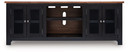 Wildenauer - Brown / Black - XL TV Stand With Fireplace Option