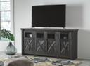 Tyler Creek - Black / Gray - Extra Large TV Stand