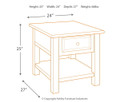 Tyler Creek - Grayish Brown / Black - Rectangular End Table
