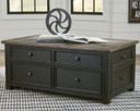 Tyler Creek - Grayish Brown / Black - Lift Top Cocktail Table