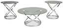 Hollynyx - Chrome Finish - Occasional Table Set (Set of 3)