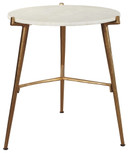 Chadton - White / Gold Finish - Accent Table