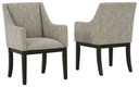 Burkhaus - Beige / Dark Brown - Dining UPH Arm Chair (Set of 2)