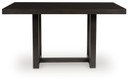 Neymorton - Dark Grayish Brown - 5 Pc. - Rectangular Dining Room Counter Table, 4 Barstools