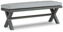 Elite Park - Gray - Bench With Cushion