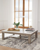 Loyaska - Brown / Ivory - Rectangular Cocktail Table