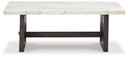 Burkhaus - White / Dark Brown - Rectangular Cocktail Table