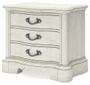 Arlendyne - Antique White - Three Drawer Night Stand