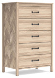 Battelle - Tan - Five Drawer Chest
