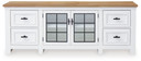 Ashbryn - White / Natural - Extra Large TV Stand
