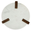 Isanti - White / Brown - Round End Table