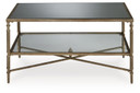 Cloverty - Aged Gold Finish - Rectangular Cocktail Table