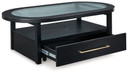Winbardi - Black - Oval Cocktail Table