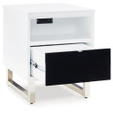 Gardoni - White / Black - Chair Side End Table