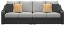 Beachcroft - Black / Light Gray - 2-Piece Outdoor Loveseat with Cushion