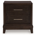 Neymorton - Dark Grayish Brown - Two Drawer Night Stand