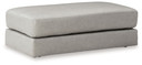 Amiata - Glacier - Oversized Accent Ottoman - Leather Match