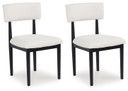 Xandrum - White / Black - 5 Pc. - Round Dining Room Table, 4 Side Chairs
