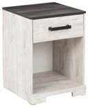 Shawburn - Whitewash / Charcoal Gray - One Drawer Night Stand