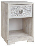Paxberry - Whitewash - One Drawer Night Stand