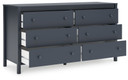 Simmenfort - Navy Blue - Six Drawer Dresser