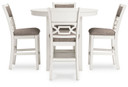 Erinberg - Antique White - Dining Room Counter Table Set (Set of 5)