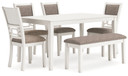 Erinberg - Antique White - Dining Room Table Set (Set of 6)