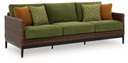 Horizon Hall - Brown / Green - Sofa With Cushion