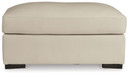 Treasure Trove - Almond - Ottoman - Leather Match